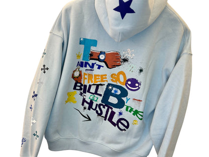Haven Smile Hoodie – Blue 3D Portrait