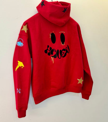 Haven Smile Hoodie – Red Black Glitter Star