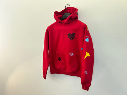 Haven Smile Hoodie – Red Black Glitter Star