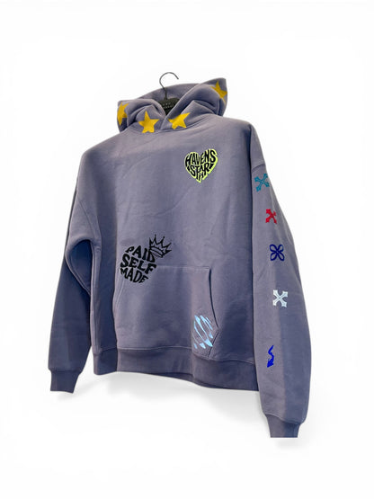 Haven Smile Hoodie – Purple Orange Splatter
