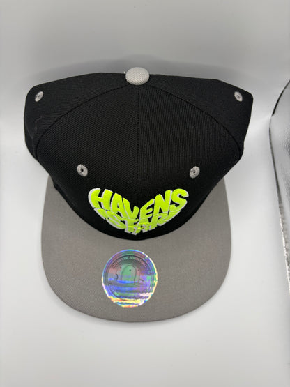 Haven Star Snapback – Black Gray Lime Puff