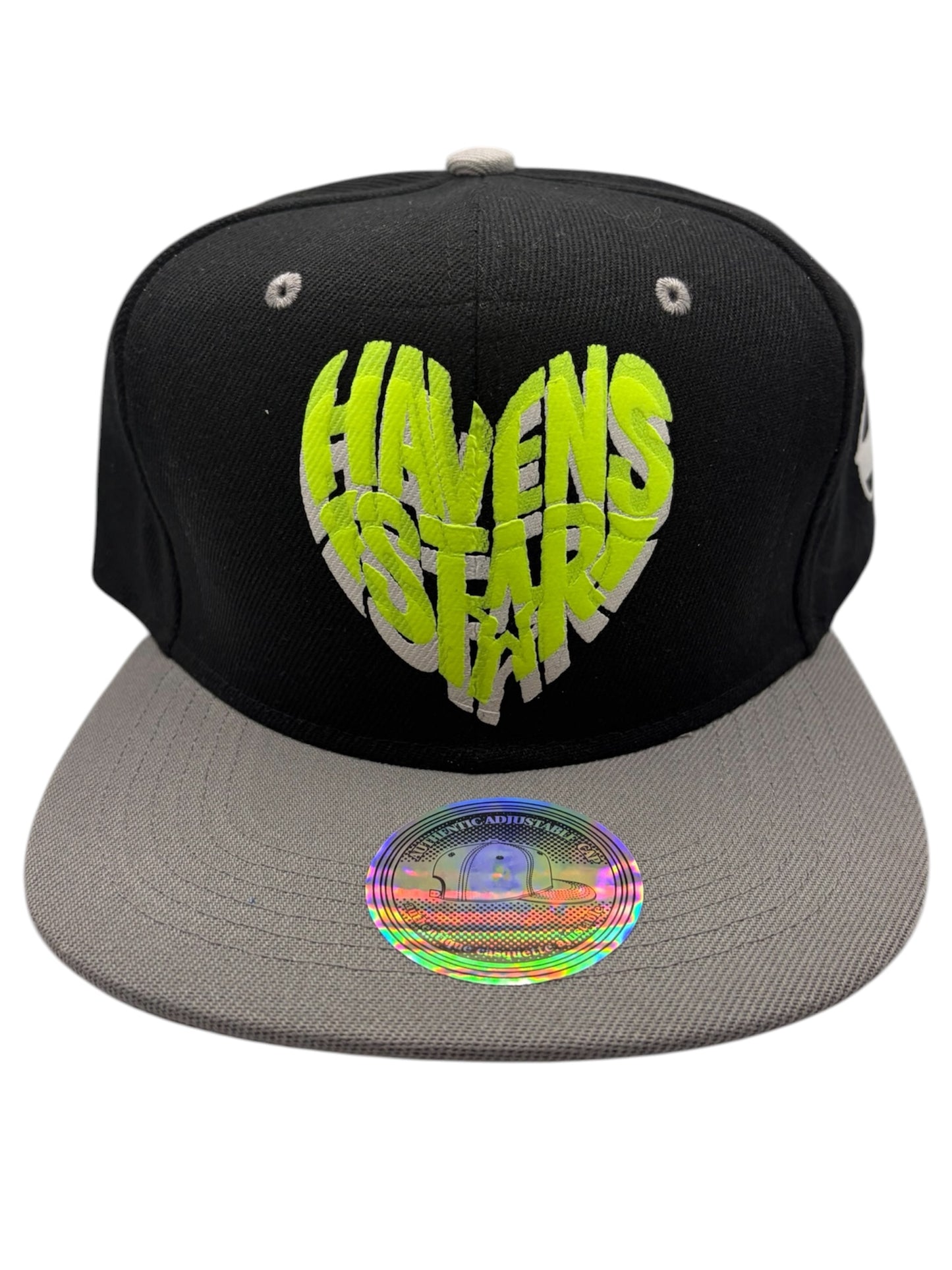 Haven Star Snapback – Black Gray Lime Puff