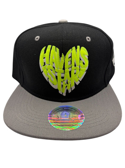 Haven Star Snapback – Black Gray Lime Puff