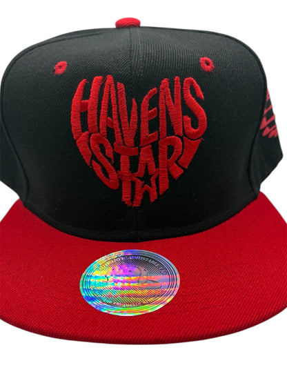 Haven Star Snapback – Black Red Brim Puff