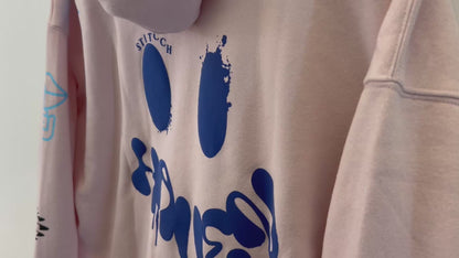 Haven Smile Hoodie – Pink Blue Star Puff