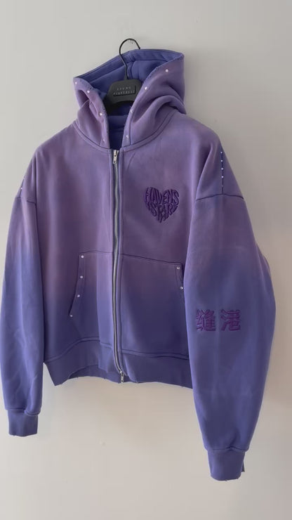 Haven Diamond Zip Hoodie – Purple Two-Tone